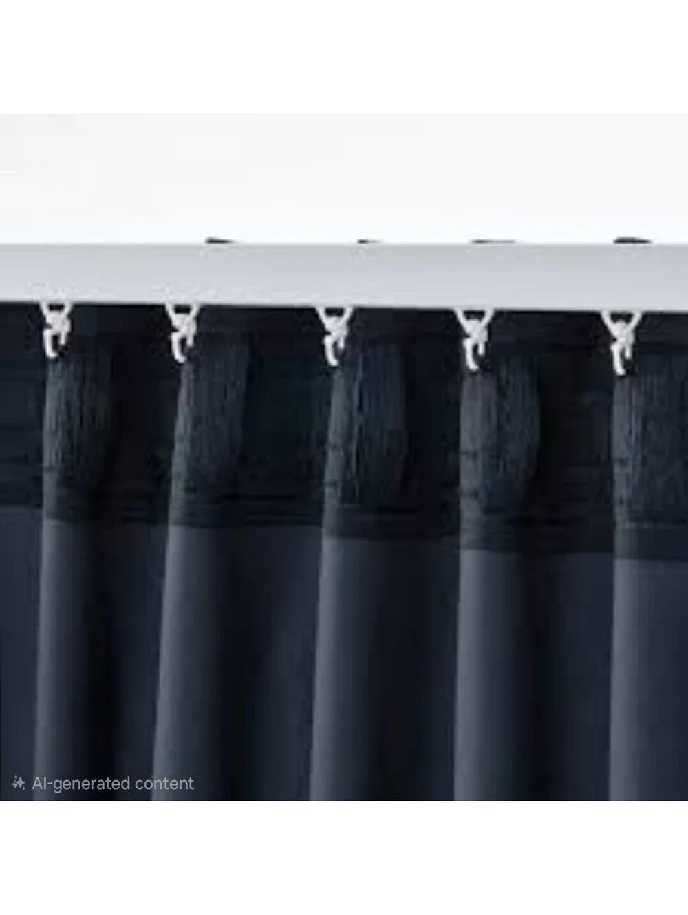 IKEA Sanela Navy Blue Velvet Curtain Panels Set of 2, Darkening 55” x 98